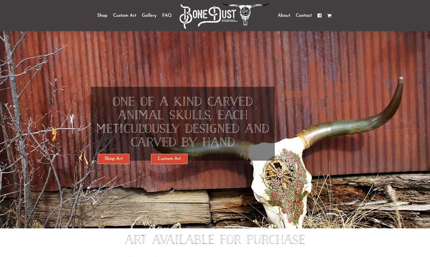 Bone Dust Studios offers custom designed, custom carved skulls